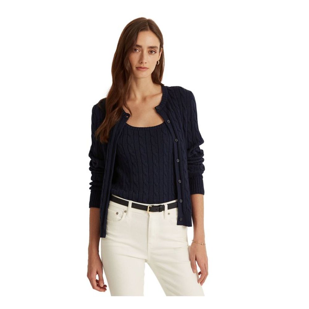 Lauren Ralph Lauren Navy Cable-Knit Sweater Cardigan Set